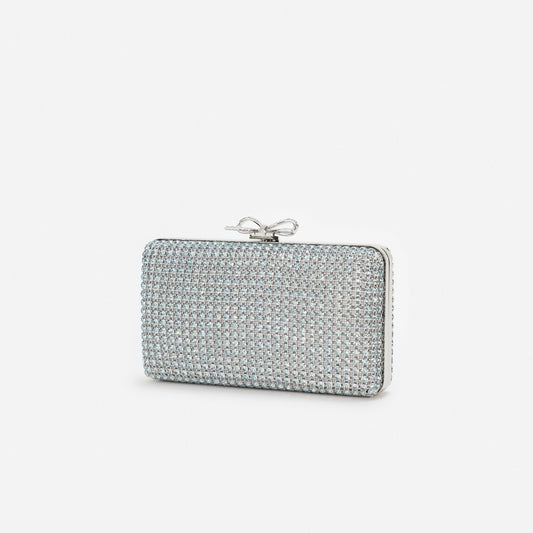Young Ideas & Henmores - Crystal Chainmail Clutch Bag - Blue - OS