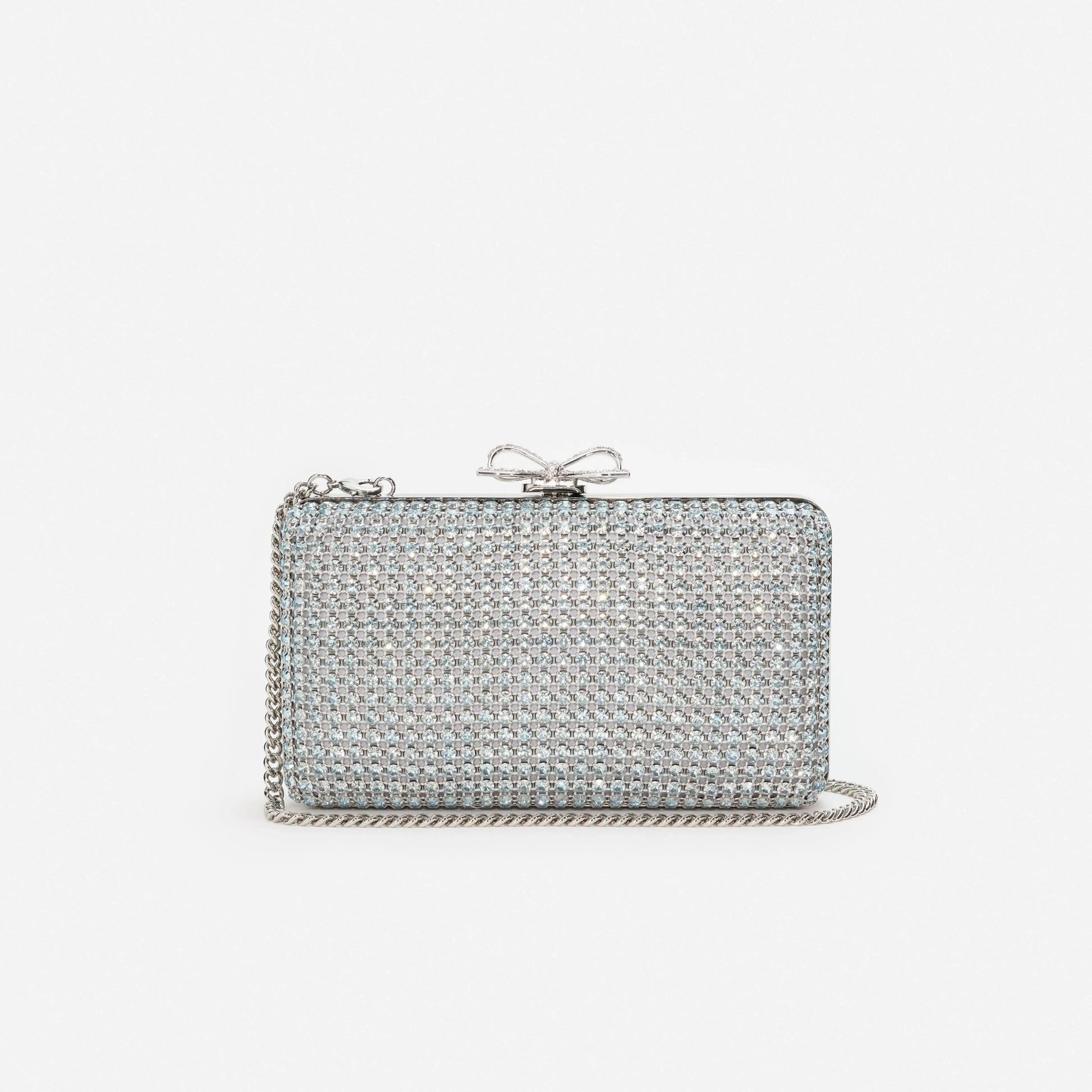 Young Ideas & Henmores - Crystal Chainmail Clutch Bag - Blue - OS