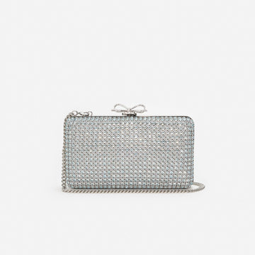Young Ideas & Henmores - Crystal Chainmail Clutch Bag - Blue - OS