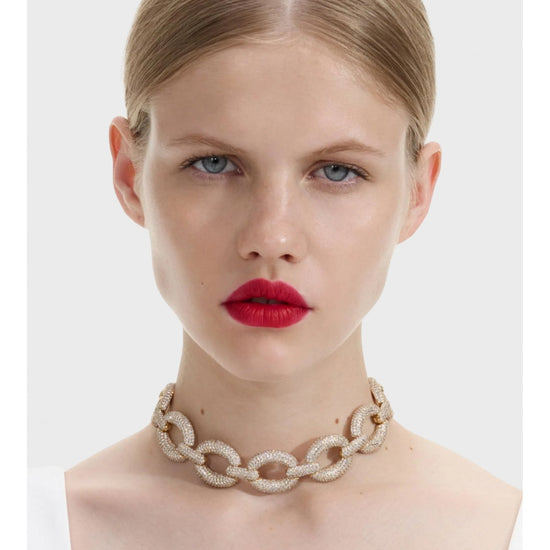 Young Ideas/Henmores - Crystal Link Choker - Gold - OS