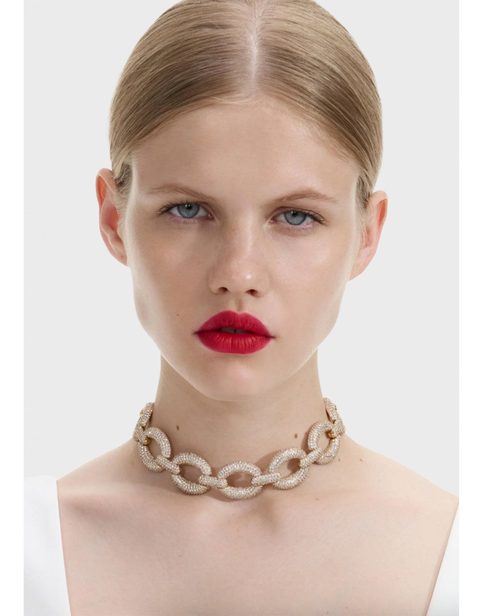 Young Ideas/Henmores - Crystal Link Choker - Gold - OS