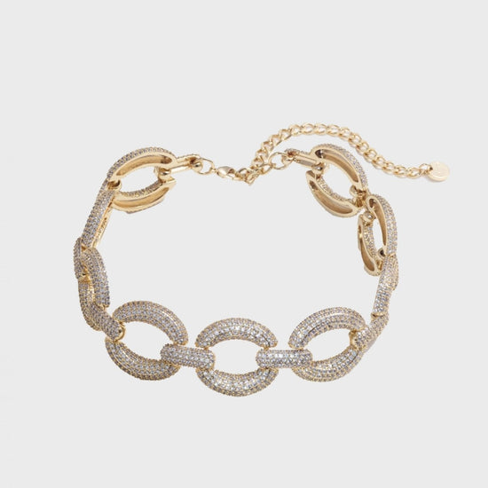 Young Ideas/Henmores - Crystal Link Choker - Gold - OS