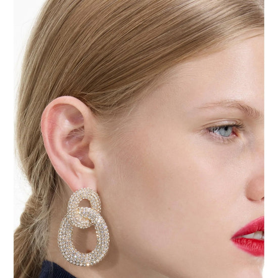 Young Ideas/Henmores - Crystal Link Earrings - Gold - OS