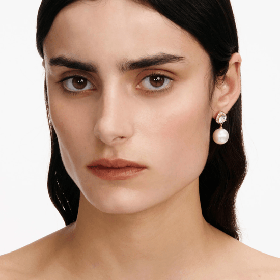 Young Ideas & Henmores - Crystal Pearl Drop Earrings - Gold - OS
