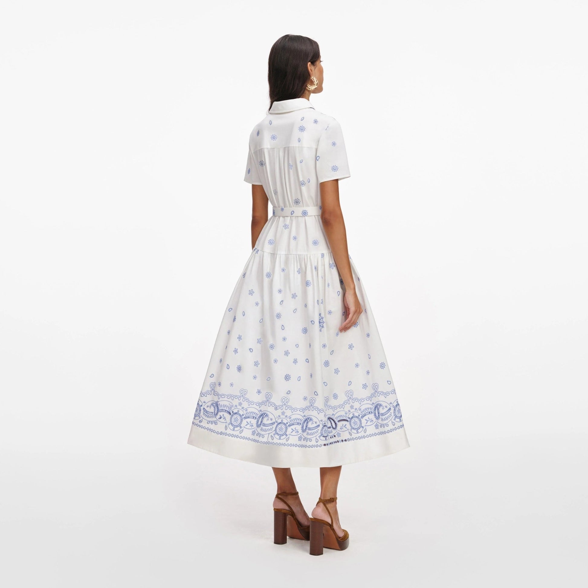 Young Ideas & Henmores - Embroidered Midi Dress - White - 8