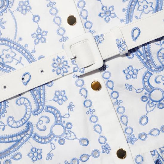 Young Ideas & Henmores - Embroidered Midi Dress - White - 8