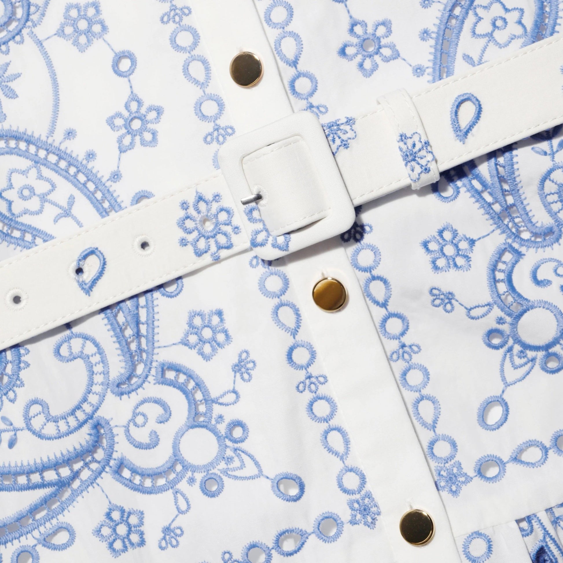 Young Ideas & Henmores - Embroidered Midi Dress - White - 8