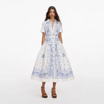 Young Ideas & Henmores - Embroidered Midi Dress - White - 8