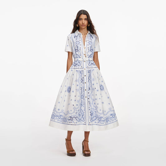 Young Ideas & Henmores - Embroidered Midi Dress - White - 8