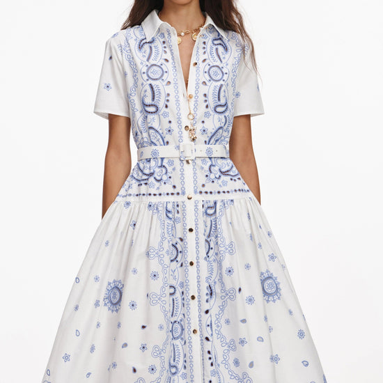 Young Ideas & Henmores - Embroidered Midi Dress - White - 8