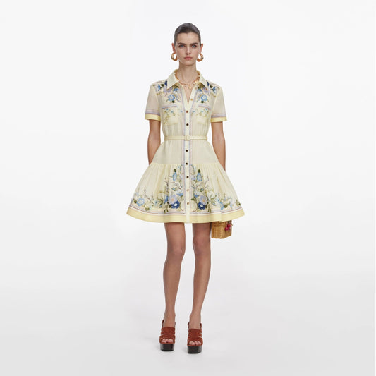 Young Ideas & Henmores - Floral Organza Mini Dress - Yellow - 8
