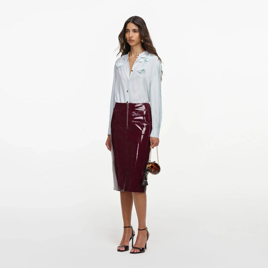 Young Ideas & Henmores -Flower Tie Blouse -Blue -8