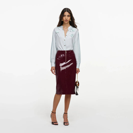 Young Ideas & Henmores -Flower Tie Blouse -Blue -8