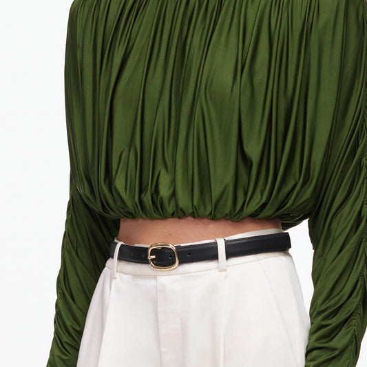 Young Ideas & Henmores -Jersey Gathered Top -Green -8