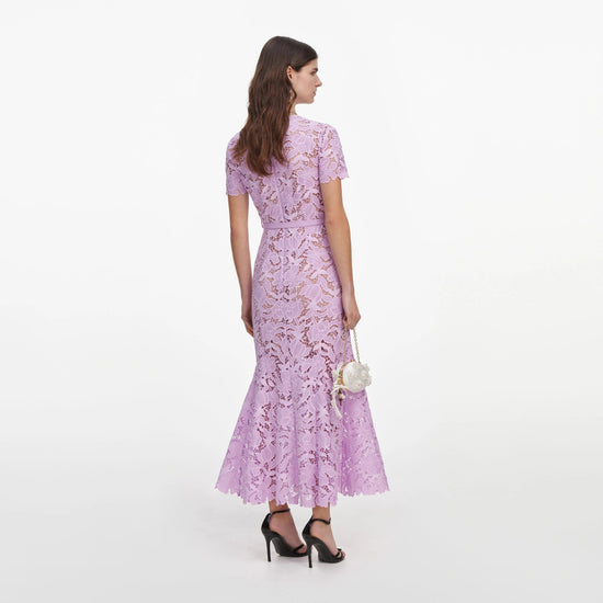 Young Ideas & Henmores -Lilac Lace Midi Dress -Lilac -10