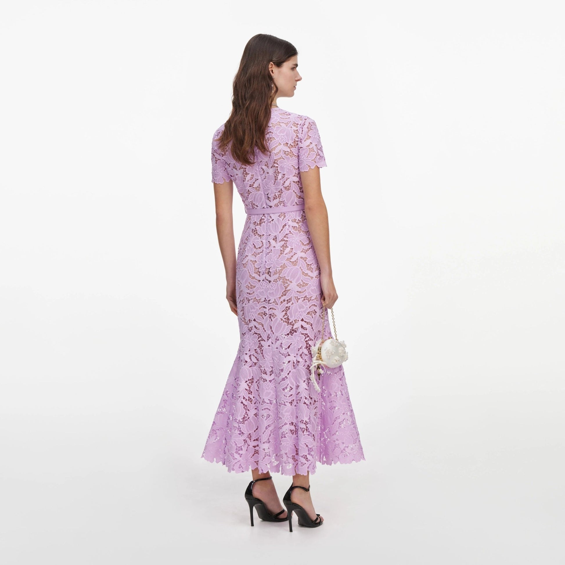 Young Ideas & Henmores -Lilac Lace Midi Dress -Lilac -10
