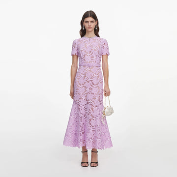 Young Ideas & Henmores -Lilac Lace Midi Dress -Lilac -10