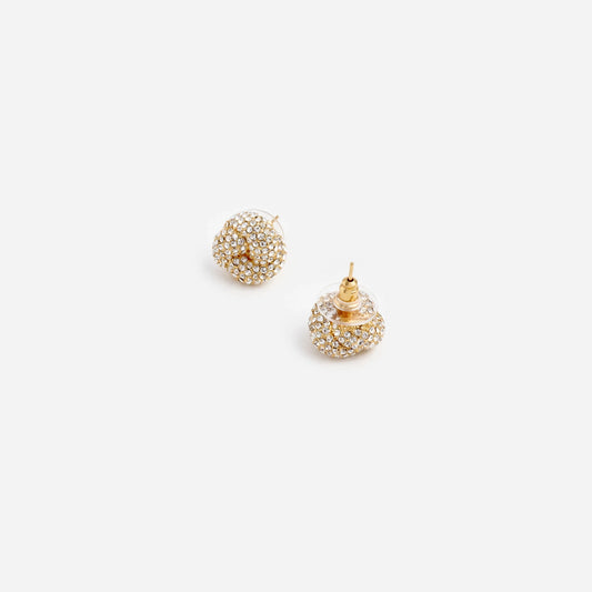 Young Ideas & Henmores -Small Gold Crystal Knot Earring -Gold -OS