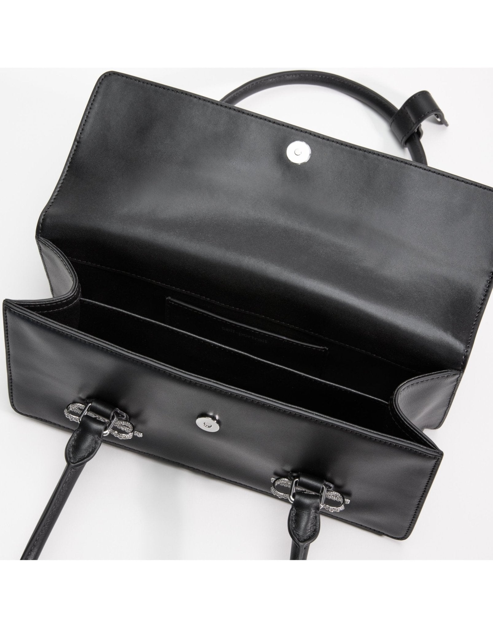 Young Ideas/Henmores - Soft Leather Bow Shoulder Bag - Black - OS