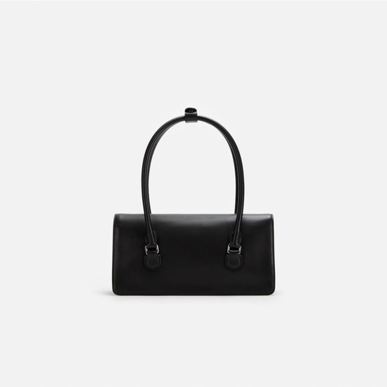 Young Ideas/Henmores - Soft Leather Bow Shoulder Bag - Black - OS