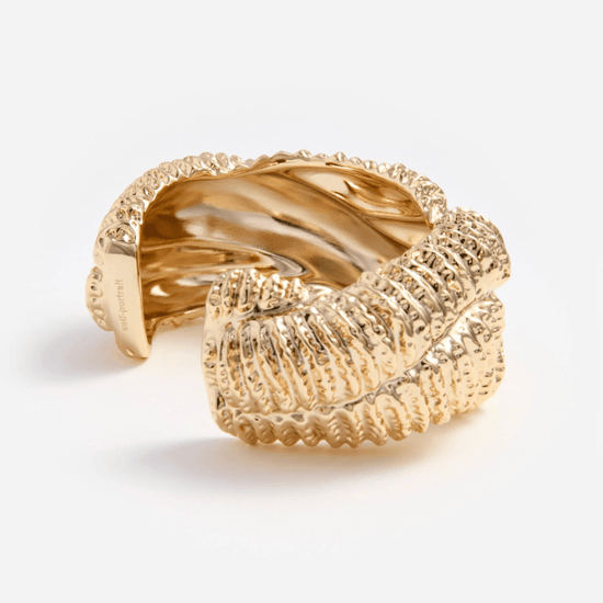 Young Ideas & Henmores - Textured Twisted Cuff - Gold - OS