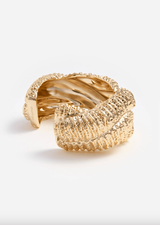 Young Ideas & Henmores - Textured Twisted Cuff - Gold - OS