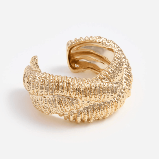 Young Ideas & Henmores - Textured Twisted Cuff - Gold - OS