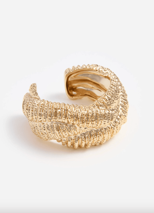 Young Ideas & Henmores - Textured Twisted Cuff - Gold - OS