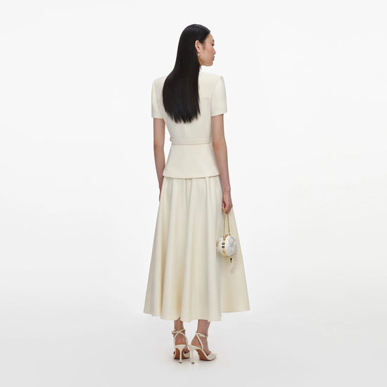Young Ideas & Henmores -Yellow Crepe Tailored Midi Dress -Yellow -8