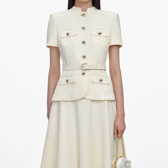 Young Ideas & Henmores -Yellow Crepe Tailored Midi Dress -Yellow -8