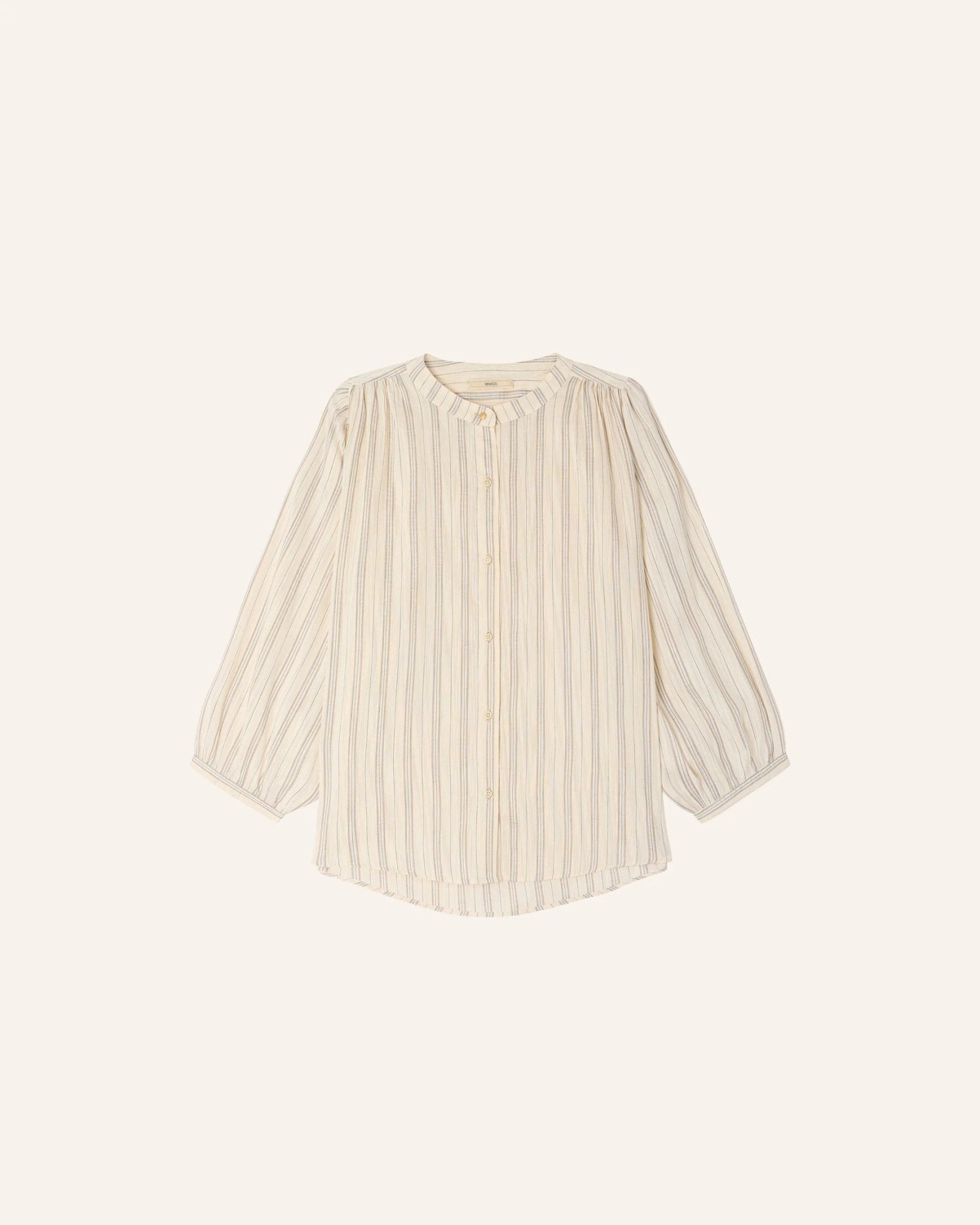 Young Ideas/Henmores - A View Striped Blouson Shirt - Sandaguas Cream - XS