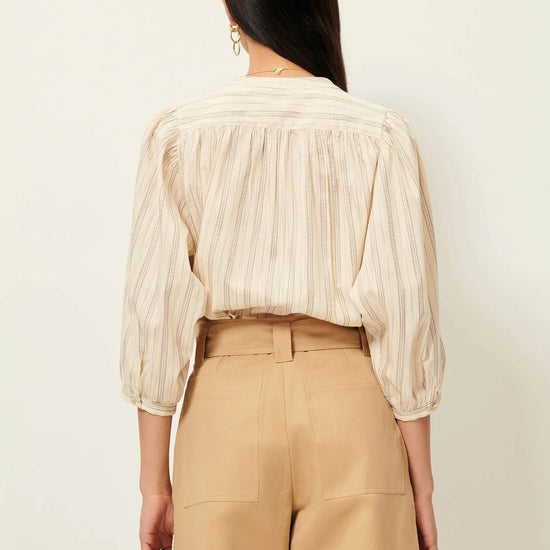Young Ideas/Henmores - A View Striped Blouson Shirt - Sandaguas Cream - XS