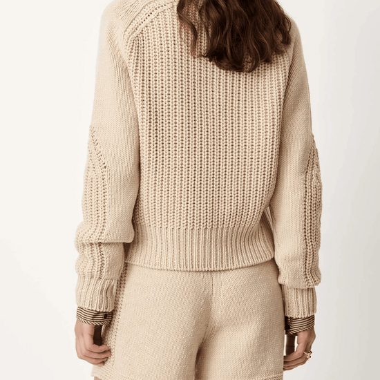 Young Ideas & Henmores -Afang Collared Jumper -Sand -XS