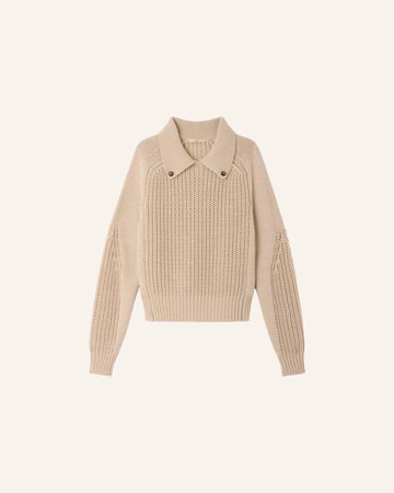 Young Ideas & Henmores -Afang Collared Jumper -Sand -XS