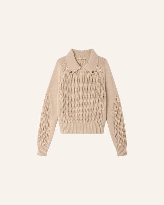 Young Ideas & Henmores -Afang Collared Jumper -Sand -XS