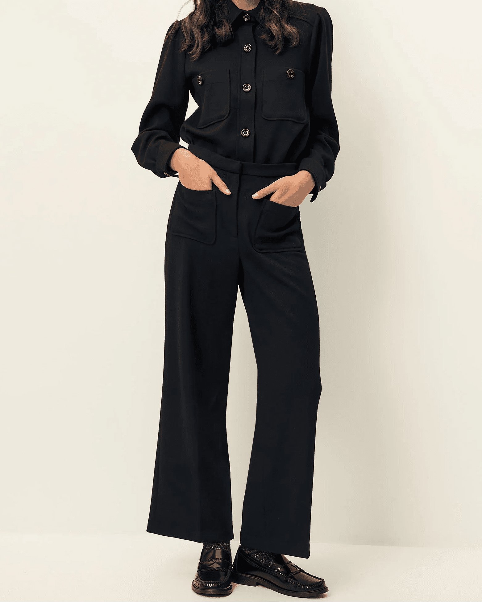 Young Ideas & Henmores -Alberwool Patch Pocket Trousers -Black -8