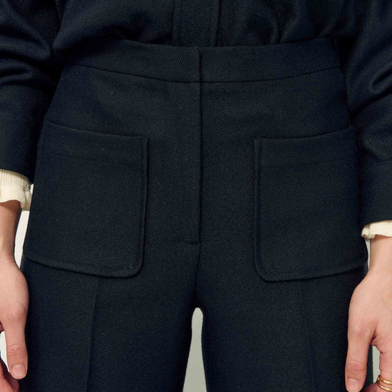 Young Ideas & Henmores -Alberwool Patch Pocket Trousers -Black -8