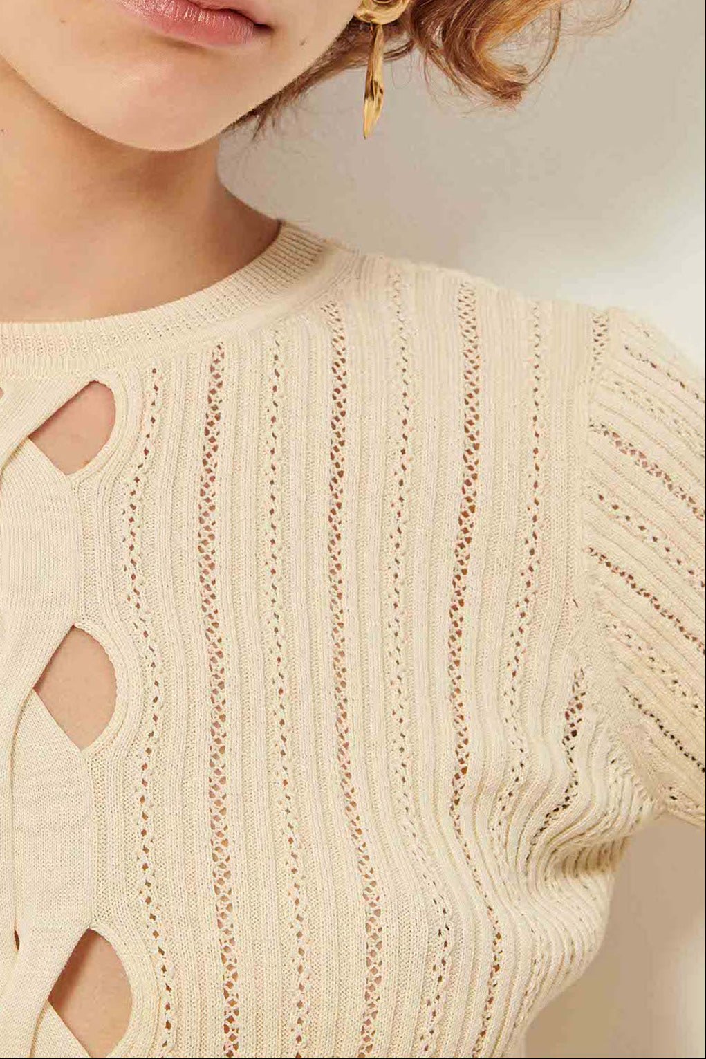 Young Ideas/Henmores - Alencar Front Panel Detail Jumper - Cream - XS
