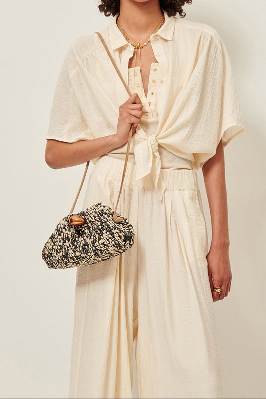 Young Ideas/Henmores - Alfassa Tie Up Shirt - Cream - XS