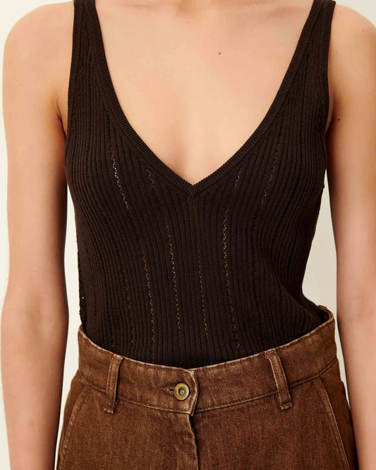 Young Ideas/Henmores - Attita Knitted Vest - Espresso - XS