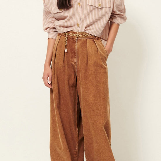 Young Ideas/Henmores - Balanca Striped Short Shirt - Rosasand Pink - XS