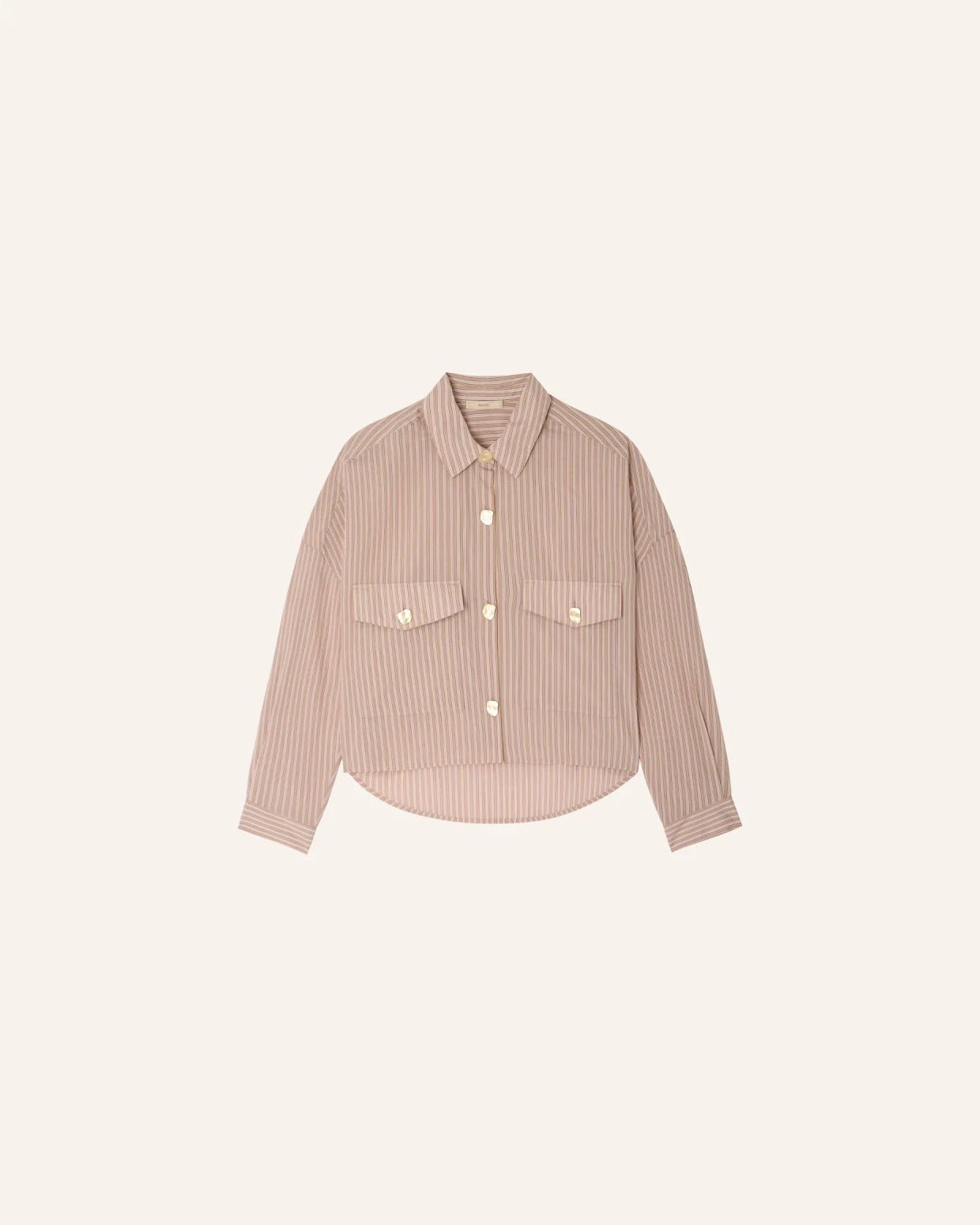 Young Ideas/Henmores - Balanca Striped Short Shirt - Rosasand Pink - XS