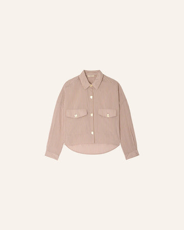Young Ideas/Henmores - Balanca Striped Short Shirt - Rosasand Pink - XS