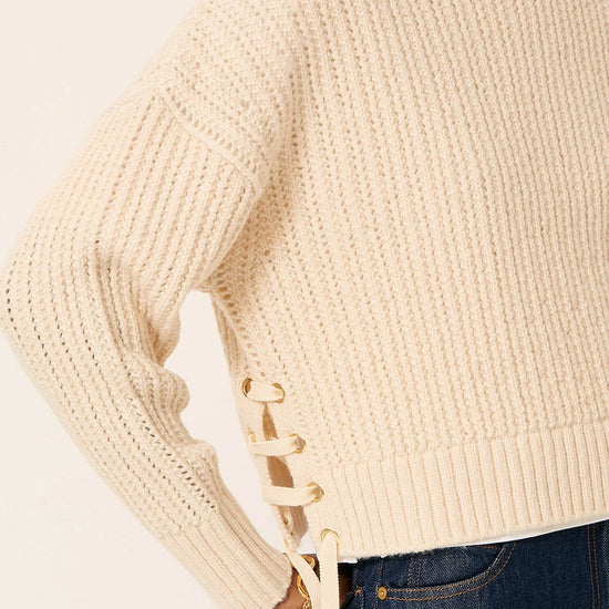 Young Ideas/Henmores - Barbosa Side Tie Crew Neck Jumper - Cream - XS