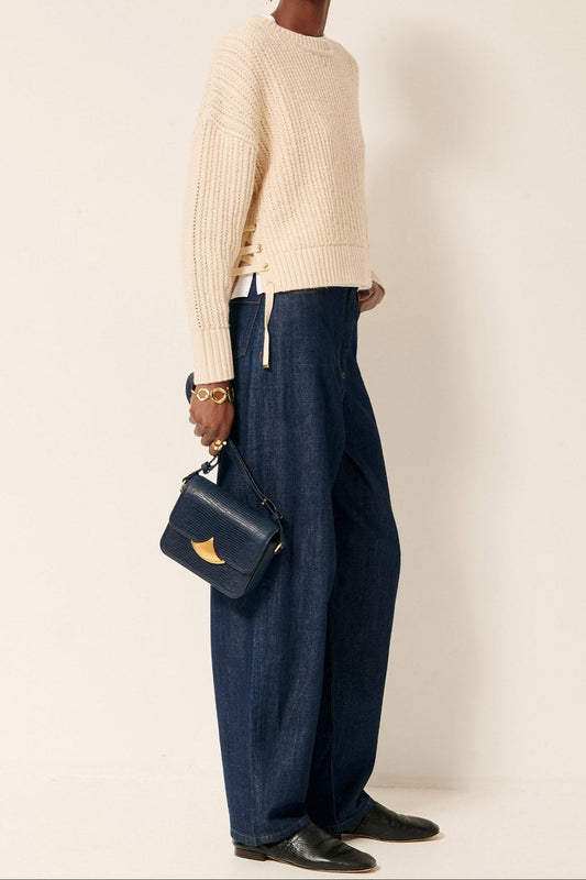 Young Ideas/Henmores - Barbosa Side Tie Crew Neck Jumper - Cream - XS