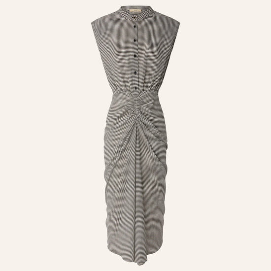 Young Ideas/Henmores - Bellacala Gingham Ruched Dress - White/Black - XS