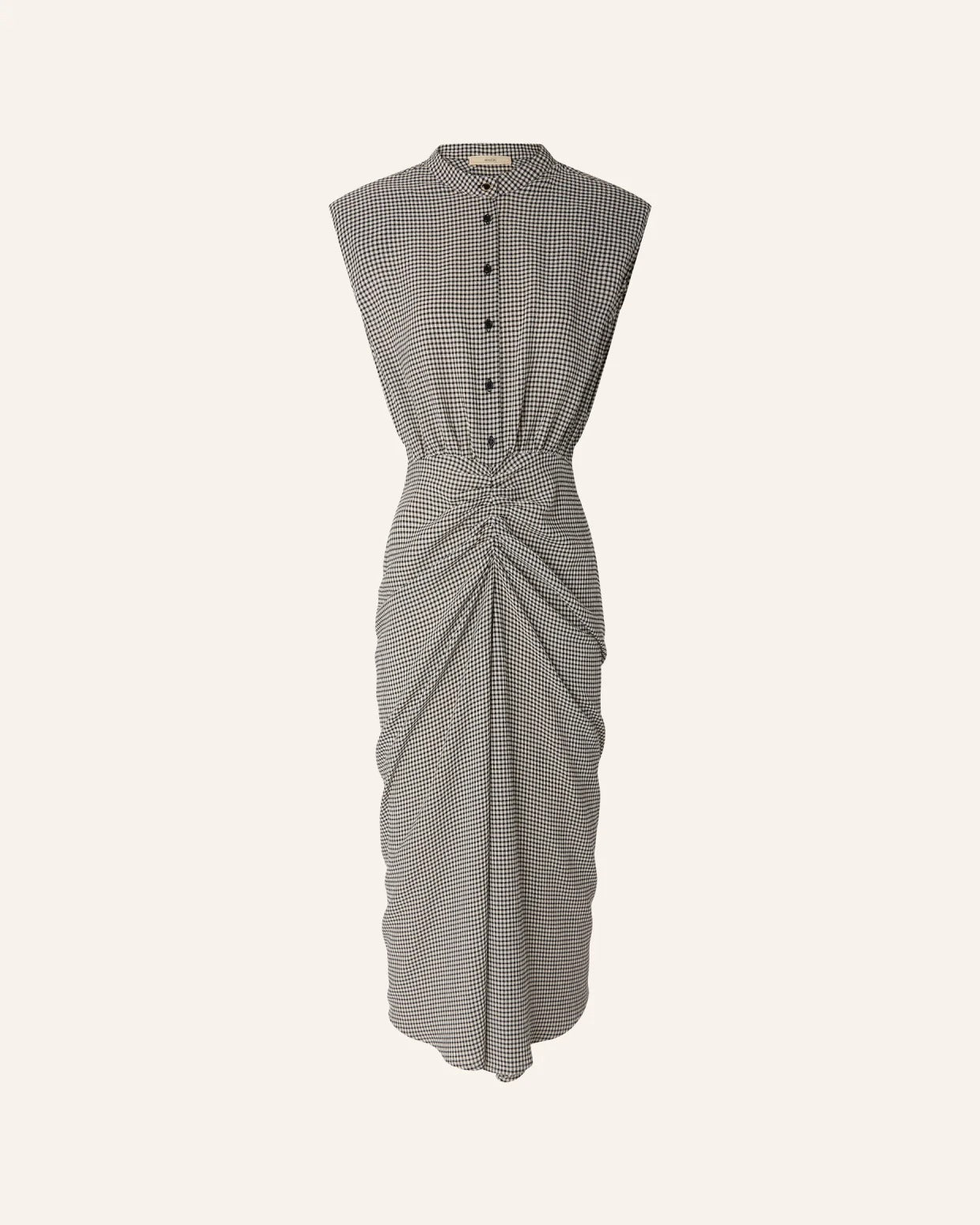 Young Ideas/Henmores - Bellacala Gingham Ruched Dress - White/Black - XS