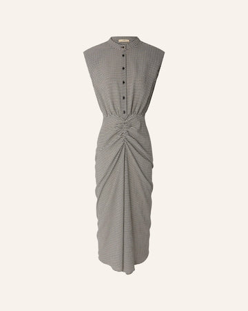 Young Ideas/Henmores - Bellacala Gingham Ruched Dress - White/Black - XS