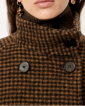 Young Ideas & Henmores -Bleechecks Check Coat -Selvawood Brown -XS