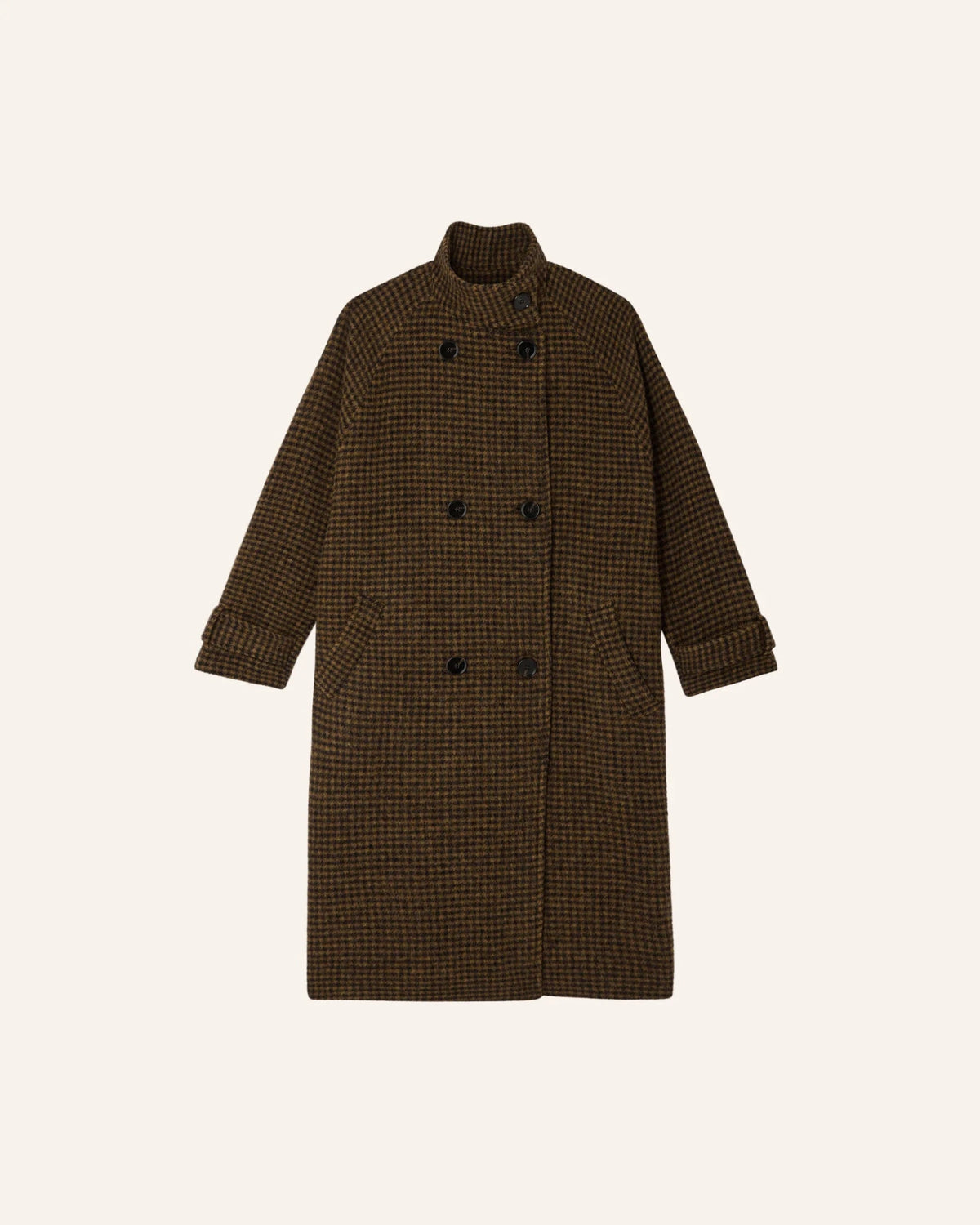 Young Ideas & Henmores -Bleechecks Check Coat -Selvawood Brown -XS